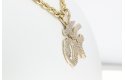 Yellow Gold Pendant OTF Set With Crystals